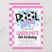 Voetbal Pool Party Verjaardag uitnodiging (Voorkant / Achterkant)