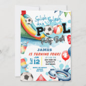 Voetbal Pool verjaardagsfeestje Kaart (Voorkant)