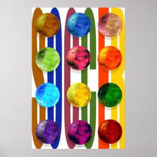 Voetbal Pop Art Poster Brazilië 2014