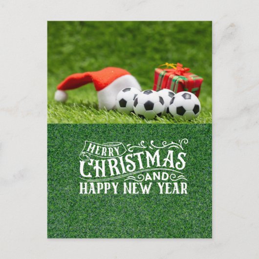 Voetbal Prettige feestdagen met kerstkerstmis (Voorkant)