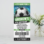  Voetbal Printable Ticket Verjaardag Kaart (Staand voorkant)