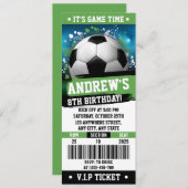  Voetbal Printable Ticket Verjaardag Kaart (Voorkant / Achterkant)