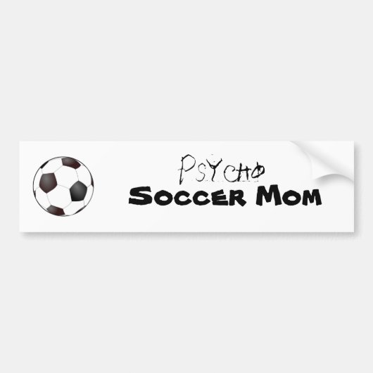 voetbal, Psycho, Voetbal Mam Bumpersticker (Voorkant)