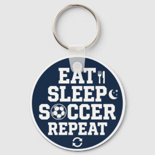 Voetbal Quote Eten Slapen Herhalen Sleutelhanger
