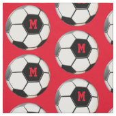voetbal Red Monogram Patroon Stof (Swatch)