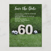 Voetbal redt de datum 60th Birthday Party Briefkaart (Voorkant)