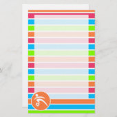 Voetbal; Retro Neon Rainbow Briefpapier (Voorkant / Achterkant)