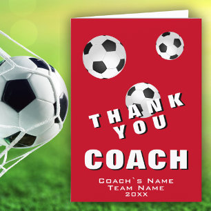 Voetbal Rode Dank je Coach Kaart
