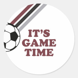 Voetbal Rode Strepen Spel Tijd Verjaardag Ronde Sticker