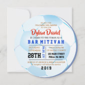 VOETBAL RONDE Bar Bat Mitzvah Uitnodiging (Voorkant)