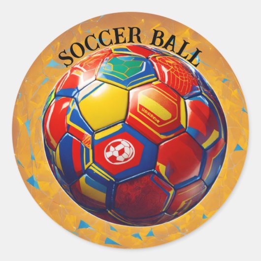 voetbal ronde sticker (Voorkant)