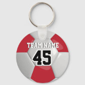 Voetbal rood en wit team sleutelhanger (Achterkant)