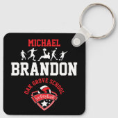 Voetbal - Rood, zwart en wit Sleutelhanger (Achterkant)