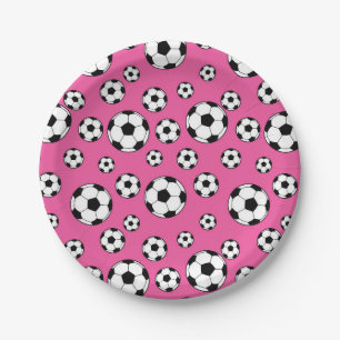 Voetbal Roze Birthday Papieren Bordje