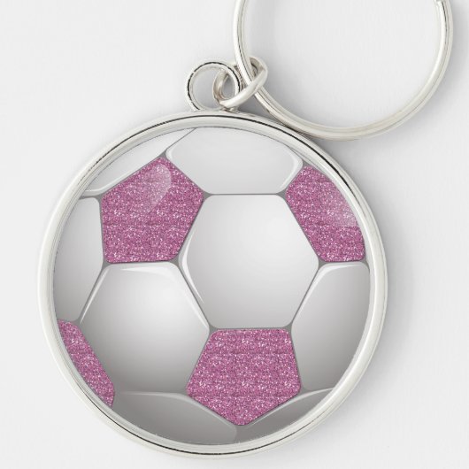 Voetbal Roze gisteffect Sleutelhanger (Voorkant)
