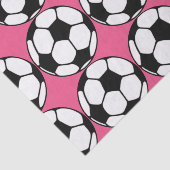 Voetbal Roze Meisje Verjaardagsfeest Tissuepapier (Detail)