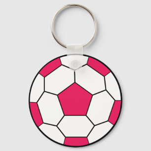 Voetbal Roze Sleutelhanger