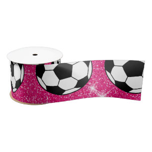 voetbal Roze voorste glitters Sport Player White Lint