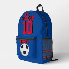 Voetbal rugzakken blauw rood gepersonaliseerd foot