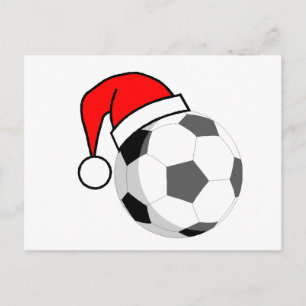 Voetbal (Santa Hat) Feestdagenkaart