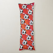 Voetbal Santa Hat Pattern op Green Lichaamskussen (Achterkant (Verticaal))