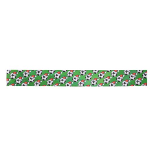 Voetbal Santa Hat Pattern op Green Lint (Voorkant)