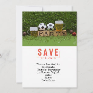 Voetbal Save the date voor verjaardagsfeestje Kaart