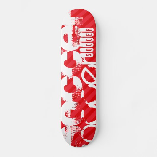 Voetbal; Scarlet Red Stripes Skateboard (Voorkant)