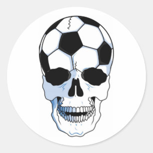 Voetbal schedel (Football schedel) Ronde Sticker