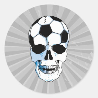 voetbal schedel ronde sticker