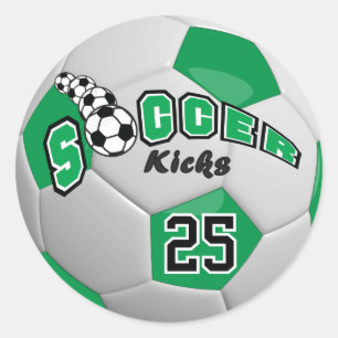 Voetbal Schoppen Groen Ronde Sticker