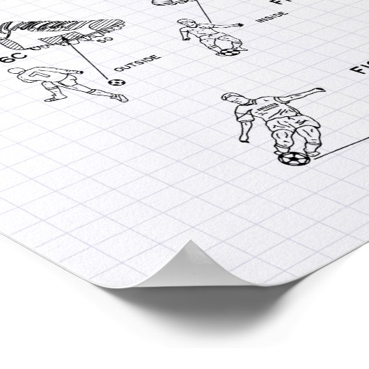 Voetbal schoten 1993 - Kunststof met achtergrondve Poster (Hoek)