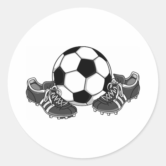 Voetbal schoten ronde sticker (Voorkant)