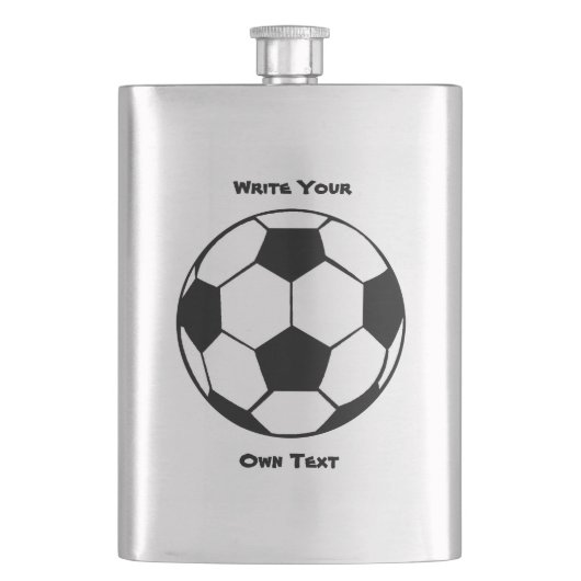 Voetbal - Schrijf uw eigen tekst Heupfles (Voorkant)