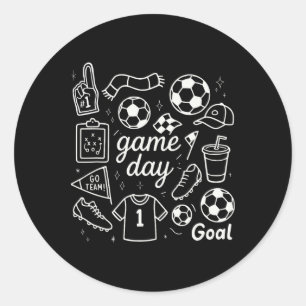 Voetbal Schuim Vinger Kloeten En Doel Vibes Voor W Ronde Sticker