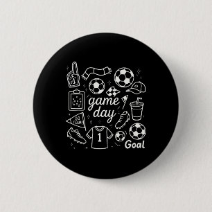 Voetbal Schuim Vinger Krammen En Doelpunt Vibes Vo Ronde Button 5,7 Cm