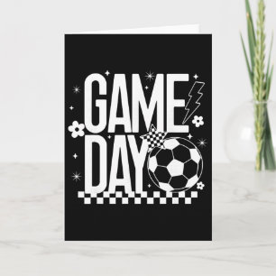 Voetbal Seizoen Moeder Retro Geruit Bliksem Kaart