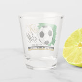 Voetbal Shot Glass, Monogram, Naam / Aangepast Shot Glas (Achterkant)