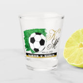 Voetbal Shot Glass, Monogram, Naam / Aangepast Shot Glas (Voorkant)