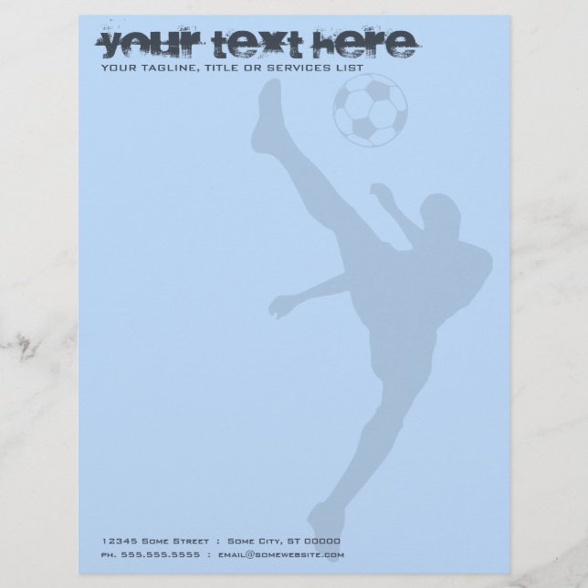 voetbal silhouet custom briefhoofd (Voorkant)