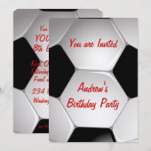 voetbal Silver Birthday - uitnodiging (Voorkant / Achterkant)