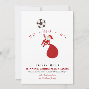 Voetbal-Sinterklaas trapt een winnend kerstseizoen Feestdagenkaart