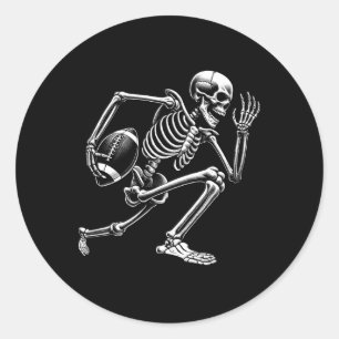 Voetbal Skelet Spelen Voetbal Halloween Skull Love Ronde Sticker