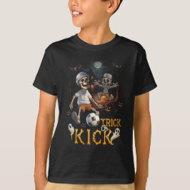 Voetbal Skelet Speler Halloween Trick of Kick Tea T-shirt