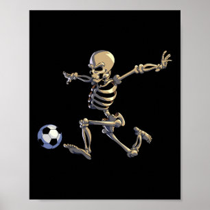 Voetbal Skeleton Halloween Mannen Boys Soccer Play Poster