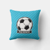 Voetbal; Sky Blue Stripes Kussen (Achterkant)