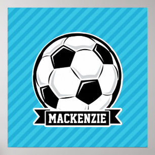 Voetbal; Sky Blue Stripes Poster
