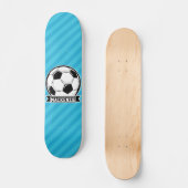 Voetbal; Sky Blue Stripes Skateboard (Voorkant)