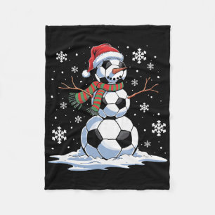 Voetbal Sneeuwman Voetballer Kerstman Hoed Kerstmi Fleece Deken
