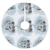 Voetbal Snowman Kerstmis Kerstboom Rok (Voorkant)